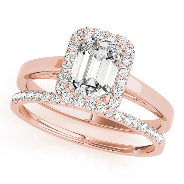 Halo Cathedral Emerald Cut Engagement Ring - Elgrissy Diamonds