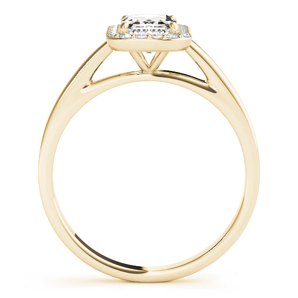 Halo Cathedral Emerald Cut Engagement Ring - Elgrissy Diamonds