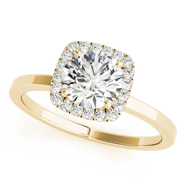 Classy Solitaire Halo Round Diamond Engagement Ring - Elgrissy Diamonds