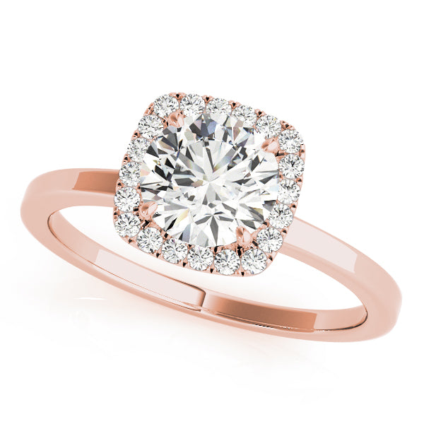 Classy Solitaire Halo Round Diamond Engagement Ring - Elgrissy Diamonds