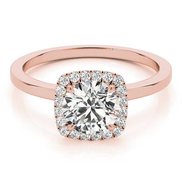 Classy Solitaire Halo Round Diamond Engagement Ring - Elgrissy Diamonds