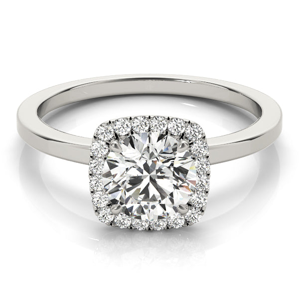 Classy Solitaire Halo Round Diamond Engagement Ring - Elgrissy Diamonds