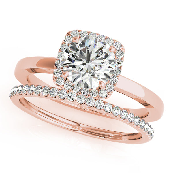 Classy Solitaire Halo Round Diamond Engagement Ring - Elgrissy Diamonds