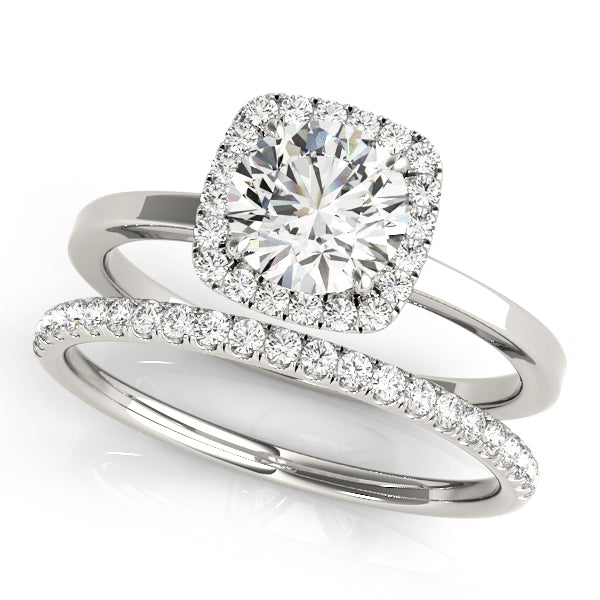 Classy Solitaire Halo Round Diamond Engagement Ring - Elgrissy Diamonds