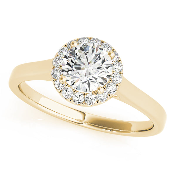 Simple Tapered Cathedral with Hidden Halo Round Engagement Ring - Elgrissy Diamonds