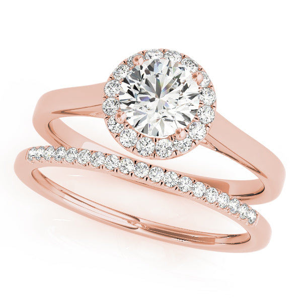 Simple Tapered Cathedral with Hidden Halo Round Engagement Ring - Elgrissy Diamonds