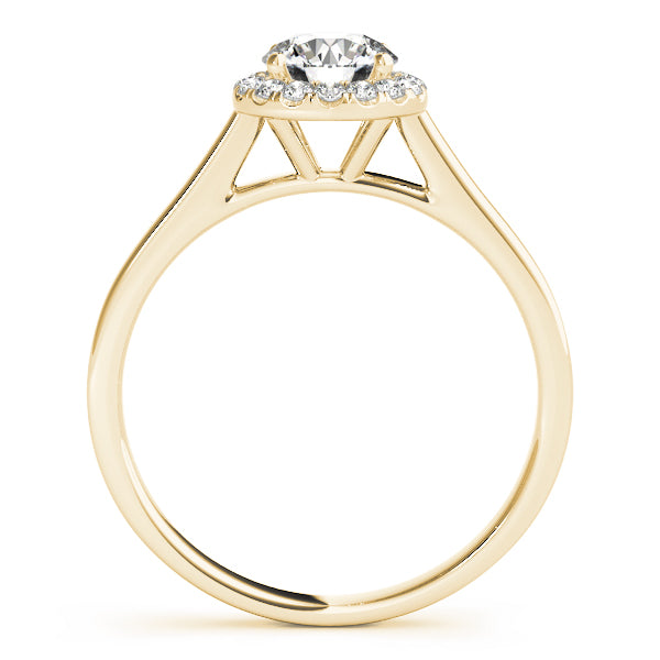 Simple Tapered Cathedral with Hidden Halo Round Engagement Ring - Elgrissy Diamonds