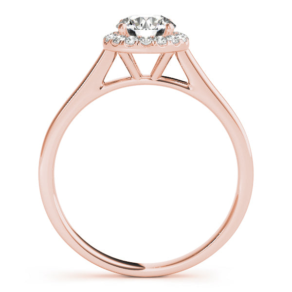 Simple Tapered Cathedral with Hidden Halo Round Engagement Ring - Elgrissy Diamonds