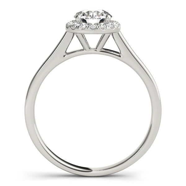 Simple Tapered Cathedral with Hidden Halo Round Engagement Ring - Elgrissy Diamonds
