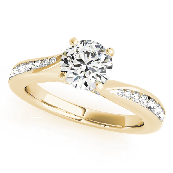 Tension Channel Set with Wrapped Pavé Round Engagement Ring - Elgrissy Diamonds