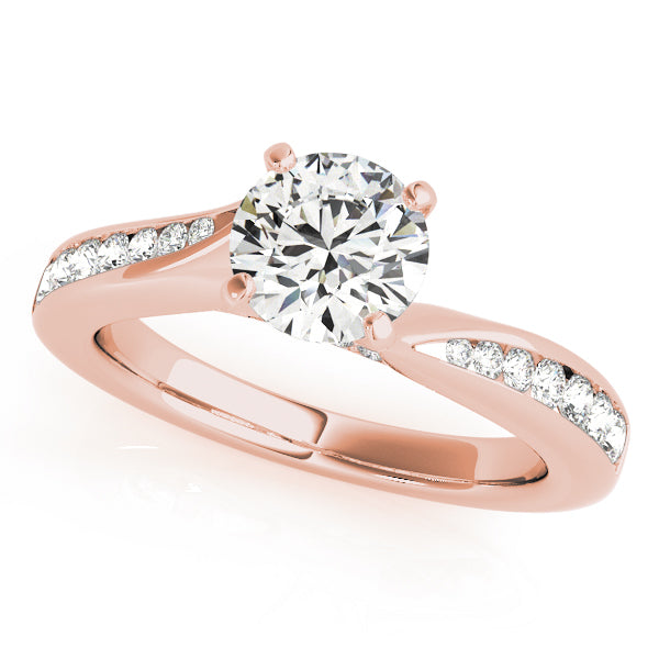 Tension Channel Set with Wrapped Pavé Round Engagement Ring - Elgrissy Diamonds