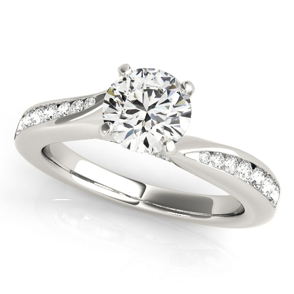 Tension Channel Set with Wrapped Pavé Round Engagement Ring - Elgrissy Diamonds