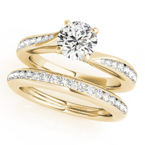 Tension Channel Set with Wrapped Pavé Round Engagement Ring - Elgrissy Diamonds