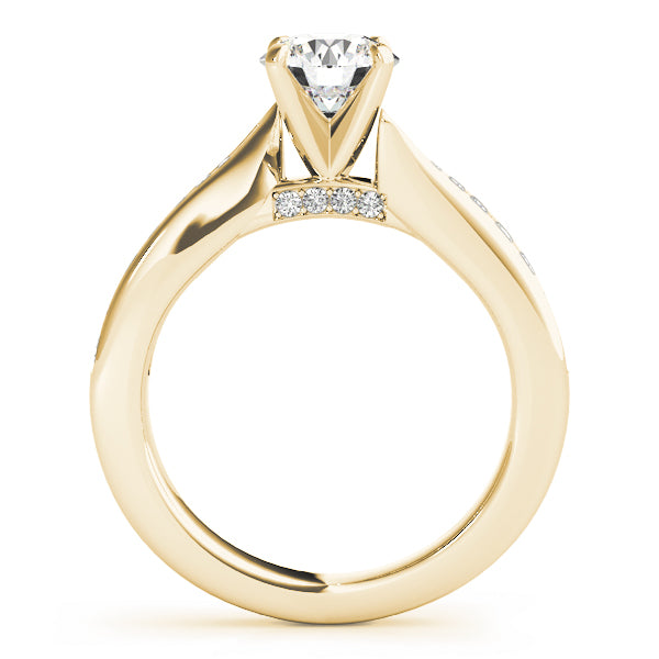 Tension Channel Set with Wrapped Pavé Round Engagement Ring - Elgrissy Diamonds