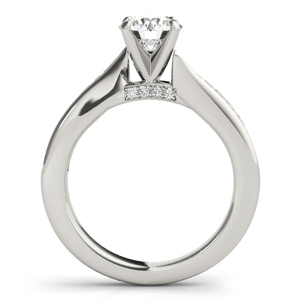 Tension Channel Set with Wrapped Pavé Round Engagement Ring - Elgrissy Diamonds