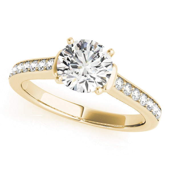 Channel Set with One Hidden Halo Round Engagement Ring - Elgrissy Diamonds