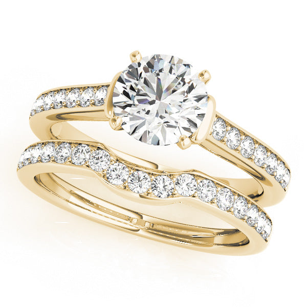 Channel Set with One Hidden Halo Round Engagement Ring - Elgrissy Diamonds
