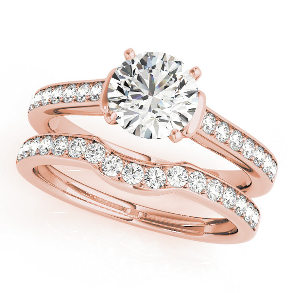 Channel Set with One Hidden Halo Round Engagement Ring - Elgrissy Diamonds