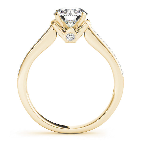 Channel Set with One Hidden Halo Round Engagement Ring - Elgrissy Diamonds