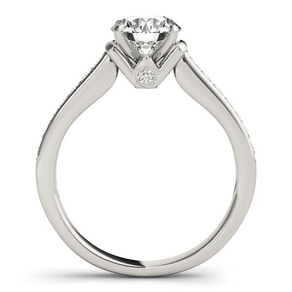 Channel Set with One Hidden Halo Round Engagement Ring - Elgrissy Diamonds