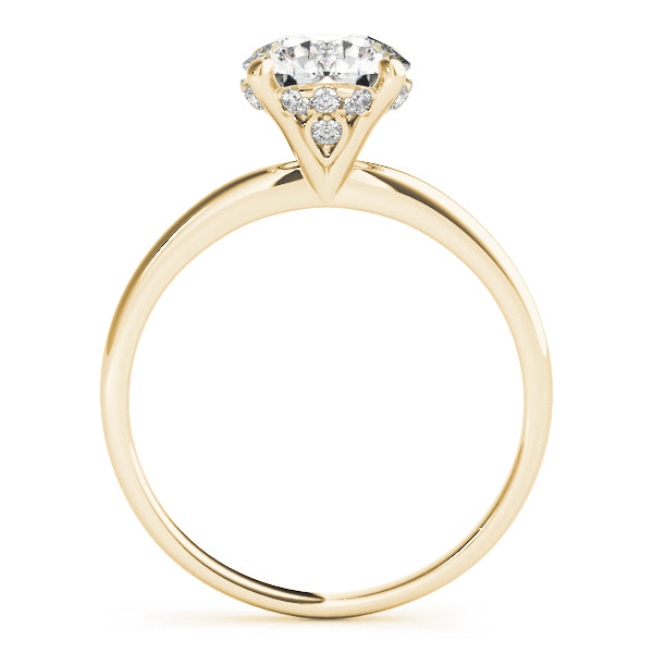 Knife Edge Hidden Halo Round Engagement Ring - Elgrissy Diamonds