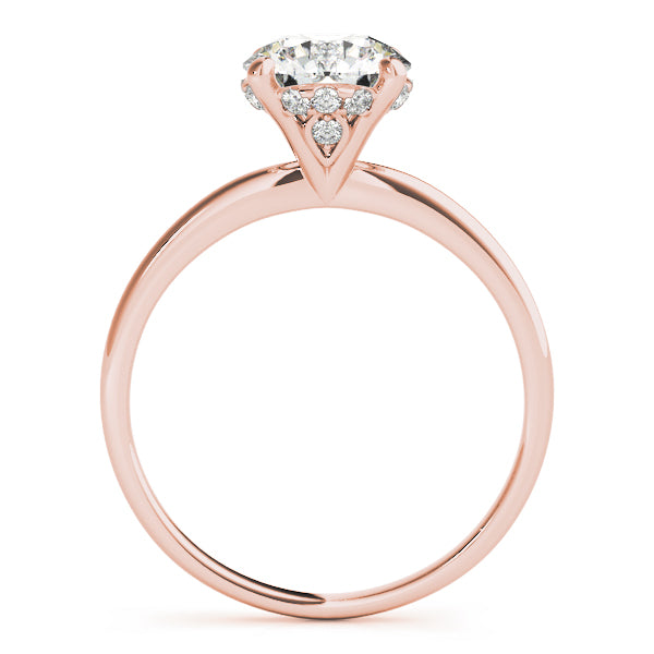 Knife Edge Hidden Halo Round Engagement Ring - Elgrissy Diamonds