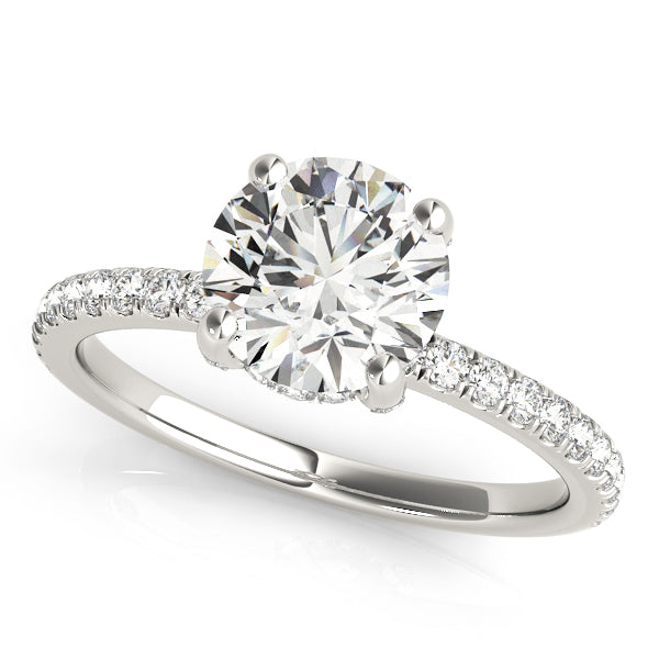 Mivro Pavé Hidden Halo Round Engagement Ring - Elgrissy Diamonds