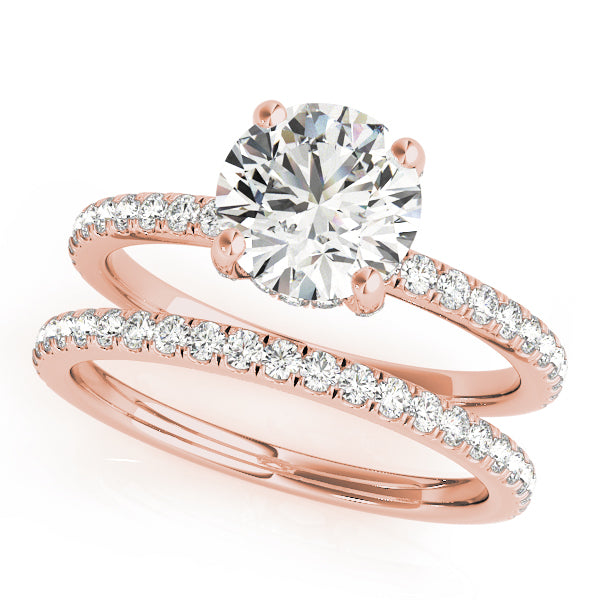 Mivro Pavé Hidden Halo Round Engagement Ring - Elgrissy Diamonds