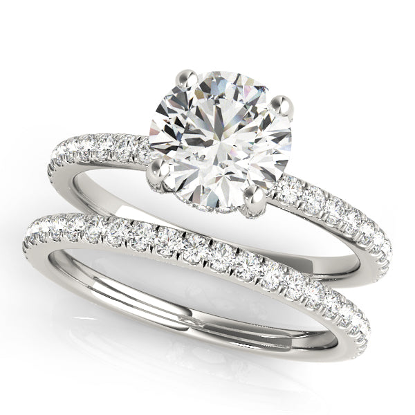 Mivro Pavé Hidden Halo Round Engagement Ring - Elgrissy Diamonds