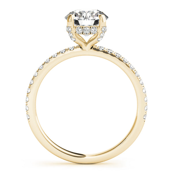 Mivro Pavé Hidden Halo Round Engagement Ring - Elgrissy Diamonds