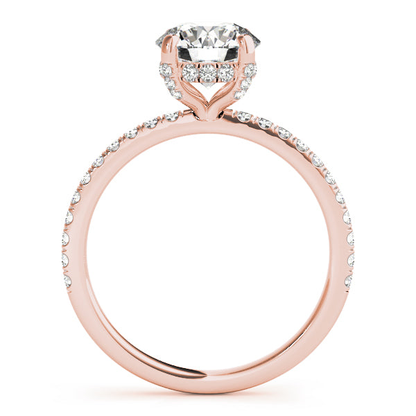 Mivro Pavé Hidden Halo Round Engagement Ring - Elgrissy Diamonds