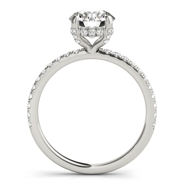 Mivro Pavé Hidden Halo Round Engagement Ring - Elgrissy Diamonds