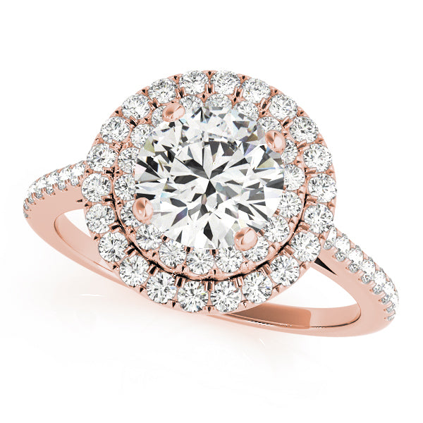The Signature Double Halo Cathedral Round Engagement Ring - Elgrissy Diamonds