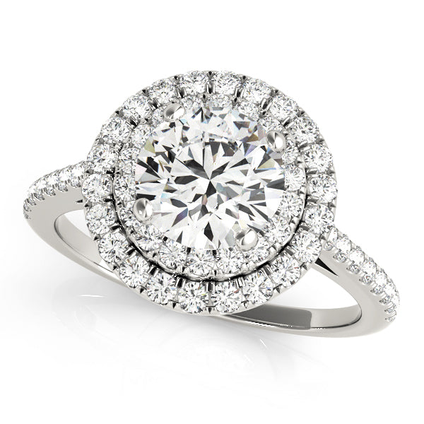 The Signature Double Halo Cathedral Round Engagement Ring - Elgrissy Diamonds