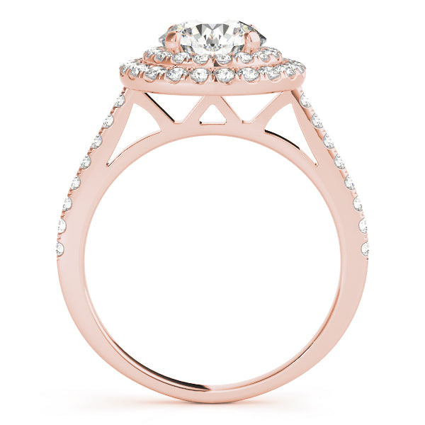 The Signature Double Halo Cathedral Round Engagement Ring - Elgrissy Diamonds
