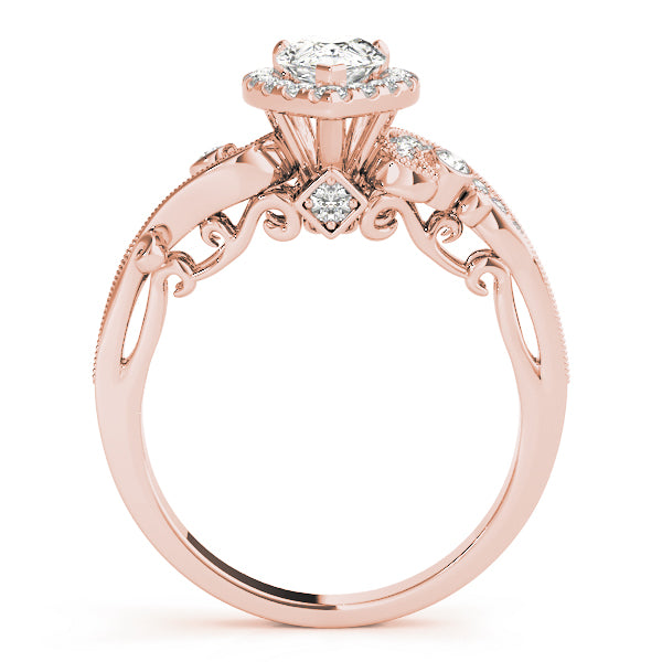 Vintage Art Deco Channel Halo Pear Shape Engagement Ring - Elgrissy Diamonds