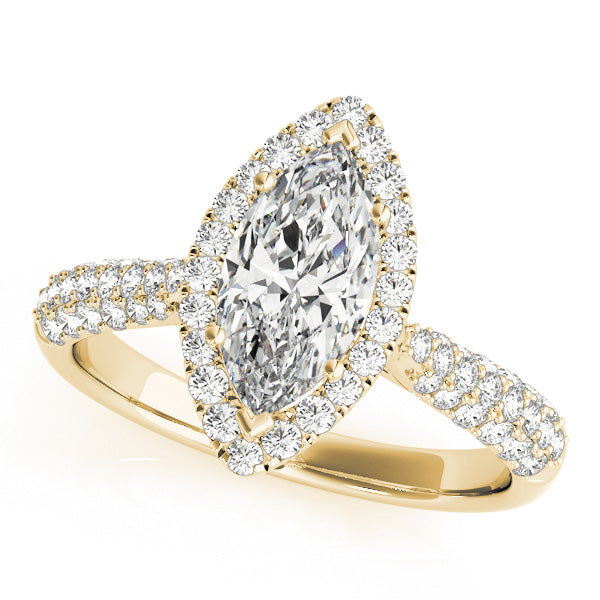 Marquise Halo Royal Pave Diamond Engagement Ring - Elgrissy Diamonds