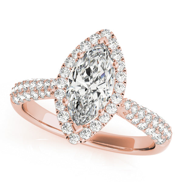 Marquise Halo Royal Pave Diamond Engagement Ring - Elgrissy Diamonds
