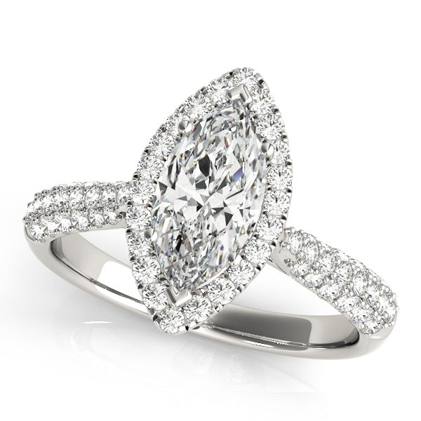 Marquise Halo Royal Pave Diamond Engagement Ring - Elgrissy Diamonds