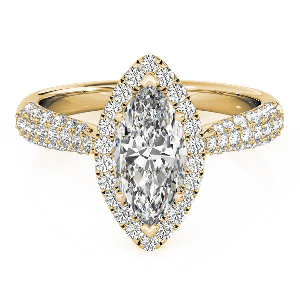 Marquise Halo Royal Pave Diamond Engagement Ring - Elgrissy Diamonds