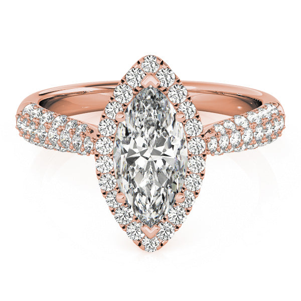 Marquise Halo Royal Pave Diamond Engagement Ring - Elgrissy Diamonds
