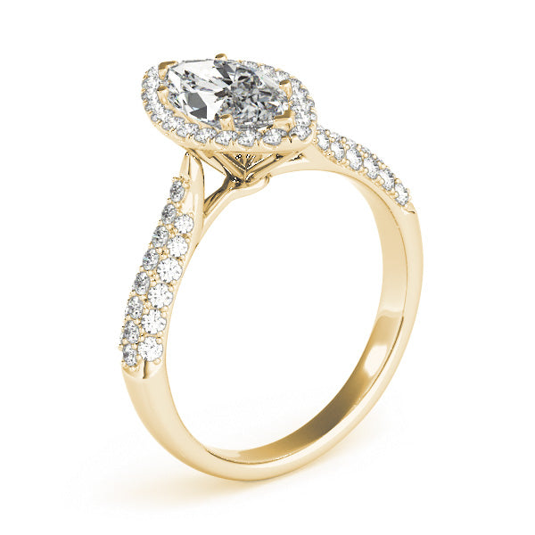 Marquise Halo Royal Pave Diamond Engagement Ring - Elgrissy Diamonds