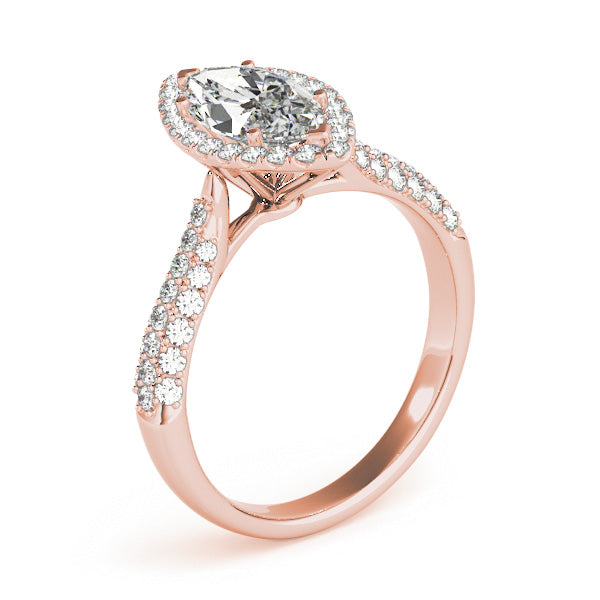 Marquise Halo Royal Pave Diamond Engagement Ring - Elgrissy Diamonds