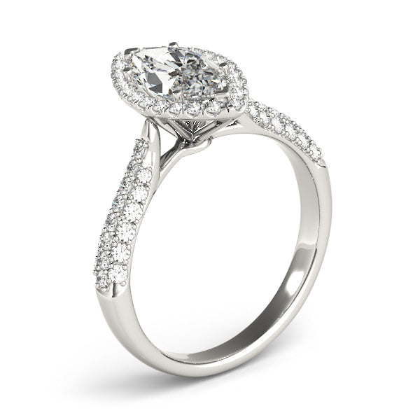 Marquise Halo Royal Pave Diamond Engagement Ring - Elgrissy Diamonds