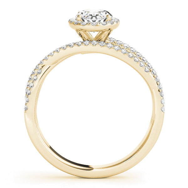 Multi Row Split Shank Oval Halo Engagement Ring - Elgrissy Diamonds