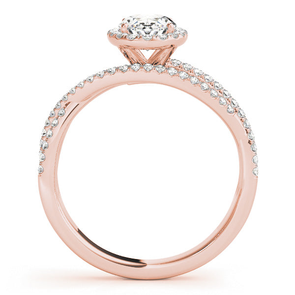 Multi Row Split Shank Oval Halo Engagement Ring - Elgrissy Diamonds