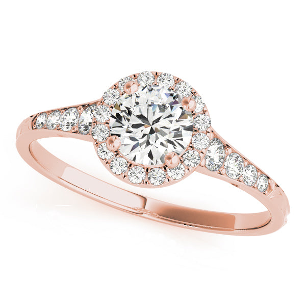 Halo Filigree Round Engagement Ring - Elgrissy Diamonds