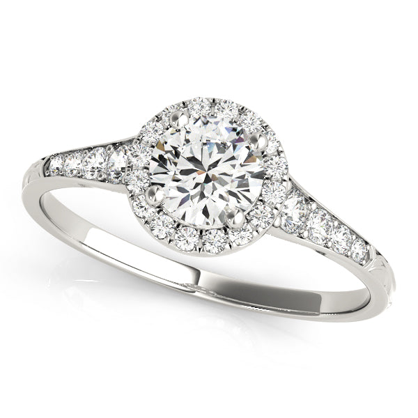 Halo Filigree Round Engagement Ring - Elgrissy Diamonds