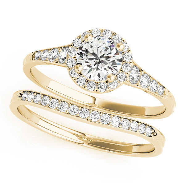 Halo Filigree Round Engagement Ring - Elgrissy Diamonds