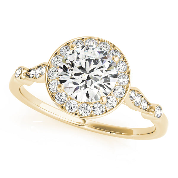 Vintage Halo Round Engagement Ring - Elgrissy Diamonds